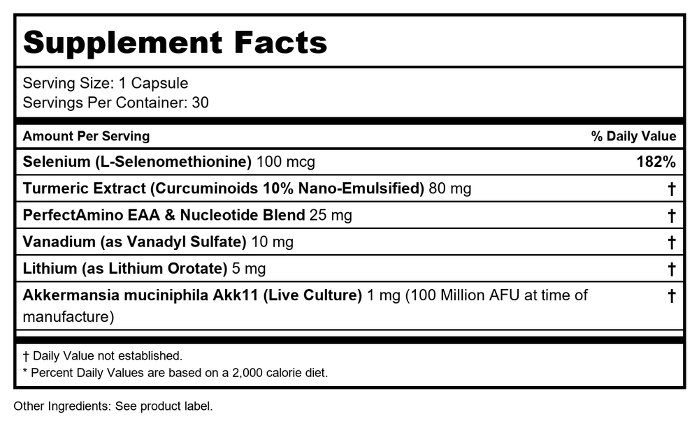 Akkermansia+ / Default Title - Supplement Facts panel