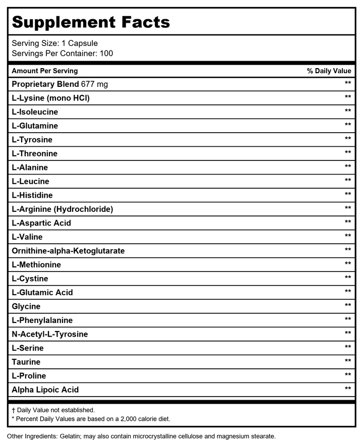 Montiff - All-Basic 677 mg 100 caps - Supplement Facts panel