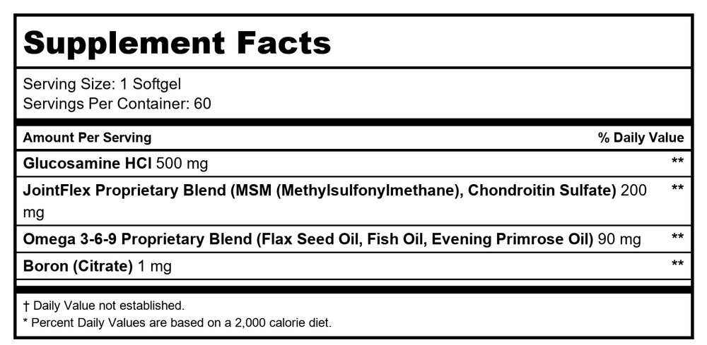Chondrosamine 60 Softgels by Ecological Formulas/CVR - Supplement Facts panel