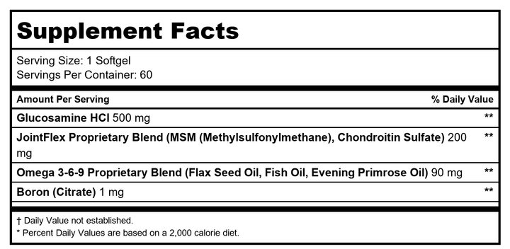 Chondrosamine 60 Softgels by Ecological Formulas/CVR - Supplement Facts panel