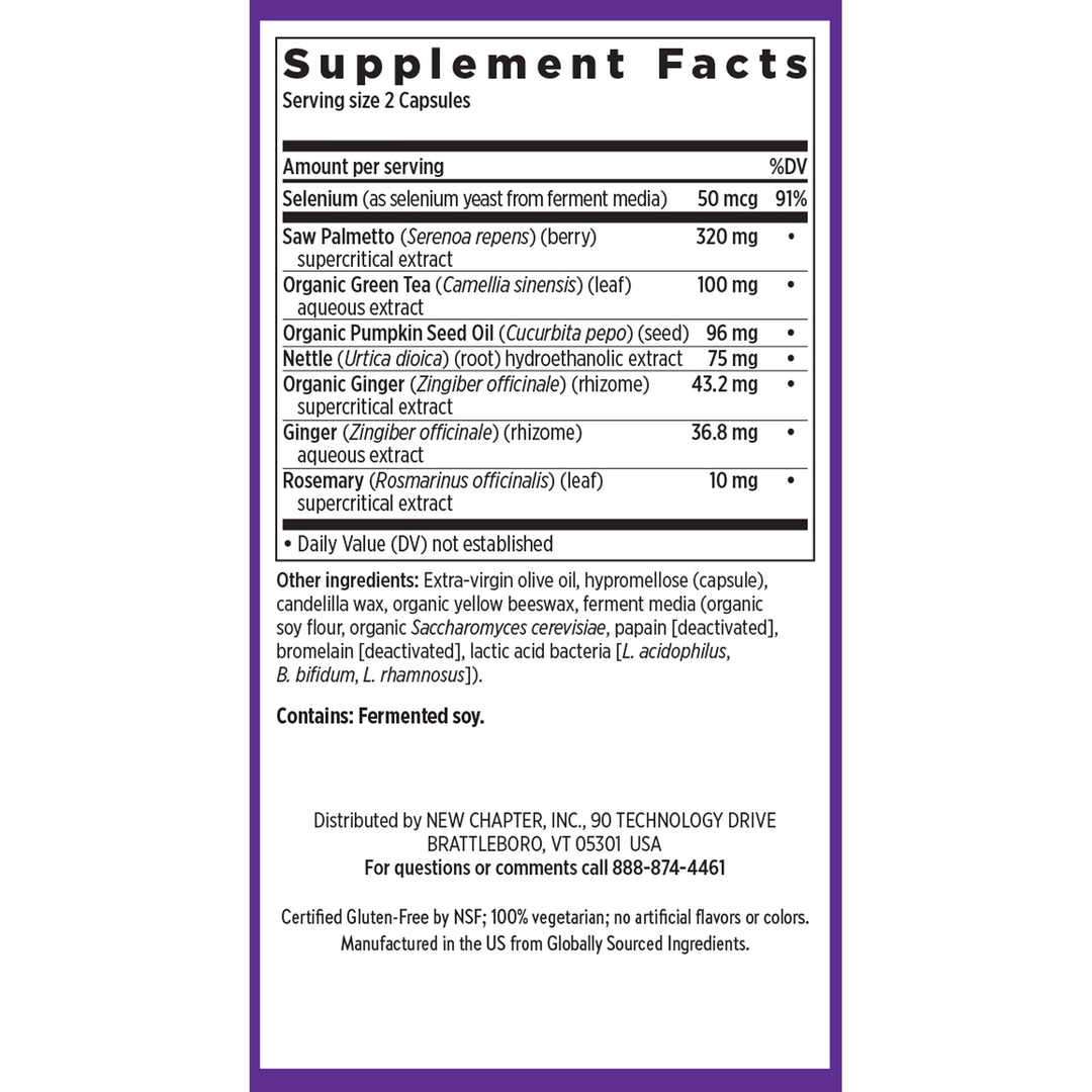 Prostate 5LX™: Saw Palmetto Blend Supplement Facts