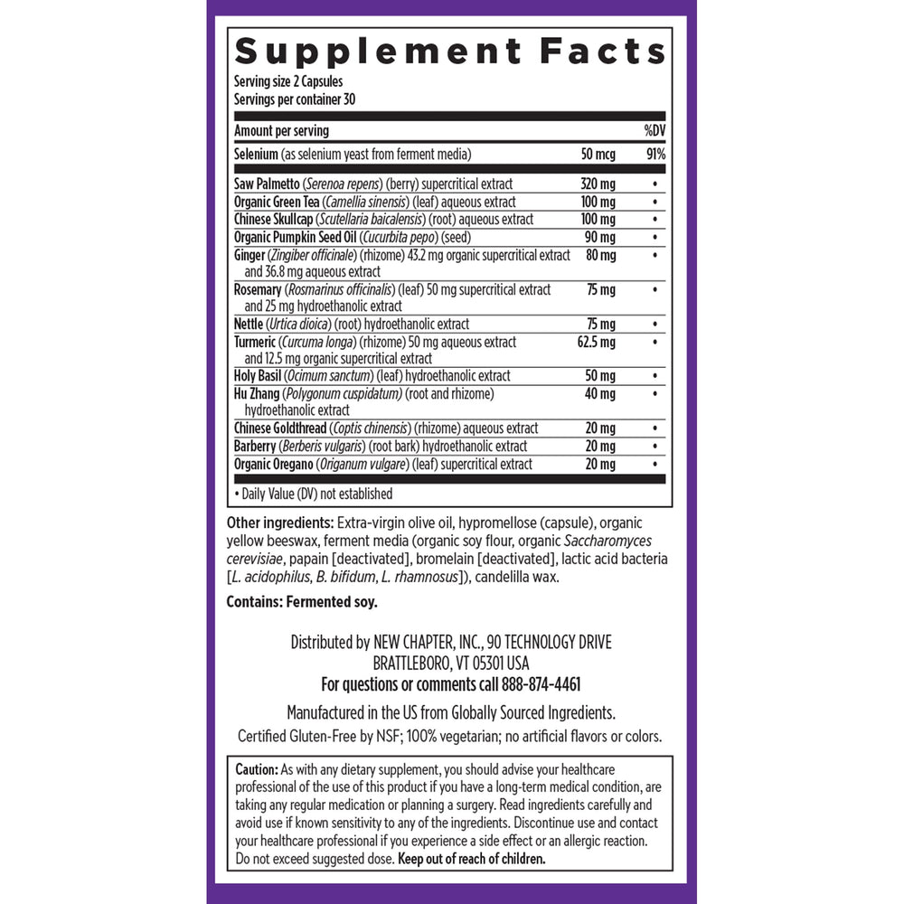 Zyflamend™ Prostate Supplement Facts