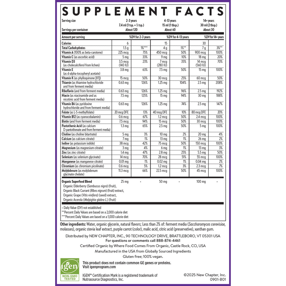 New Chapter Liquid Multivitamin Supplement Facts