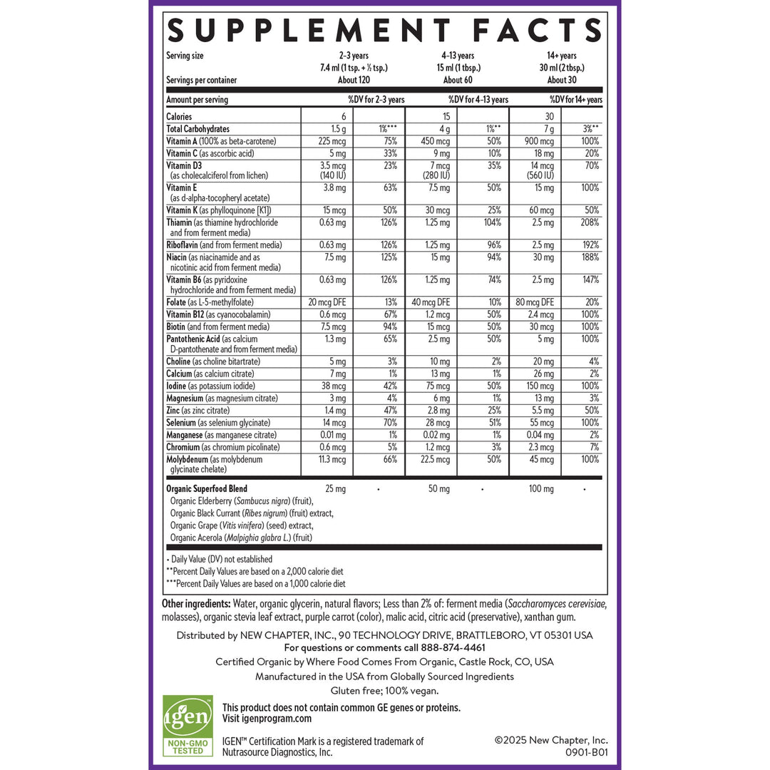 New Chapter Liquid Multivitamin Supplement Facts