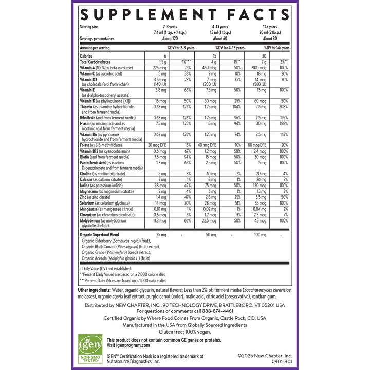 New Chapter Liquid Multivitamin Supplement Facts