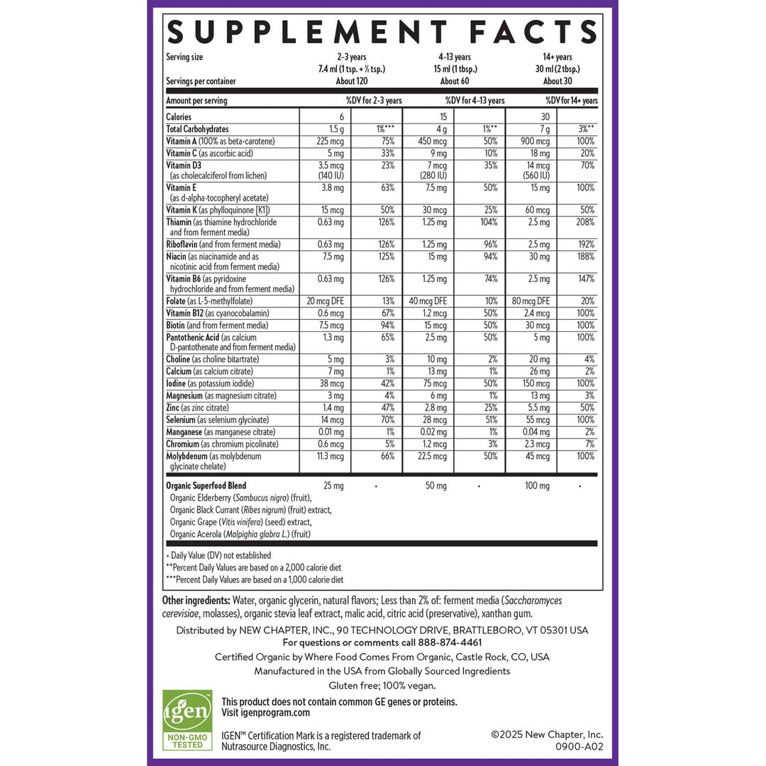 New Chapter Liquid Multivitamin Supplement Facts