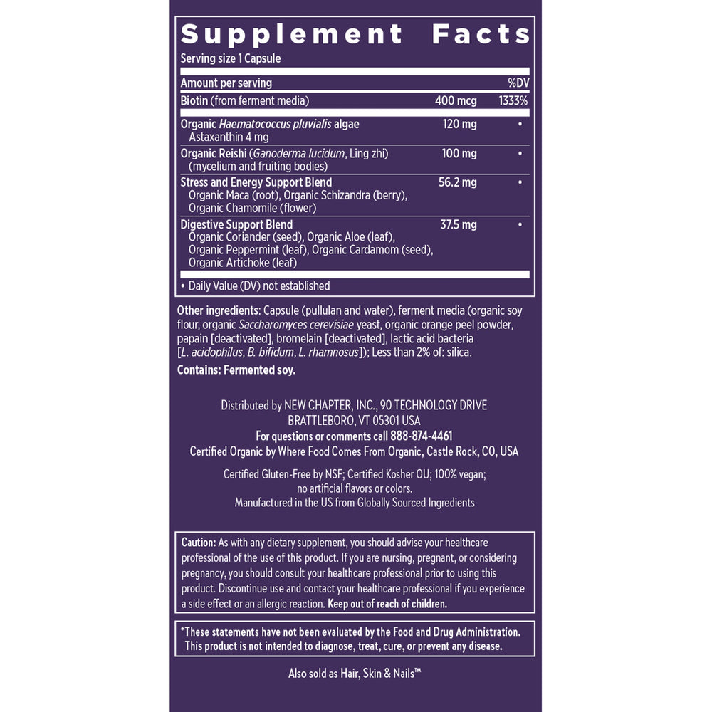 Hair & Nail Defense Supplement Facts