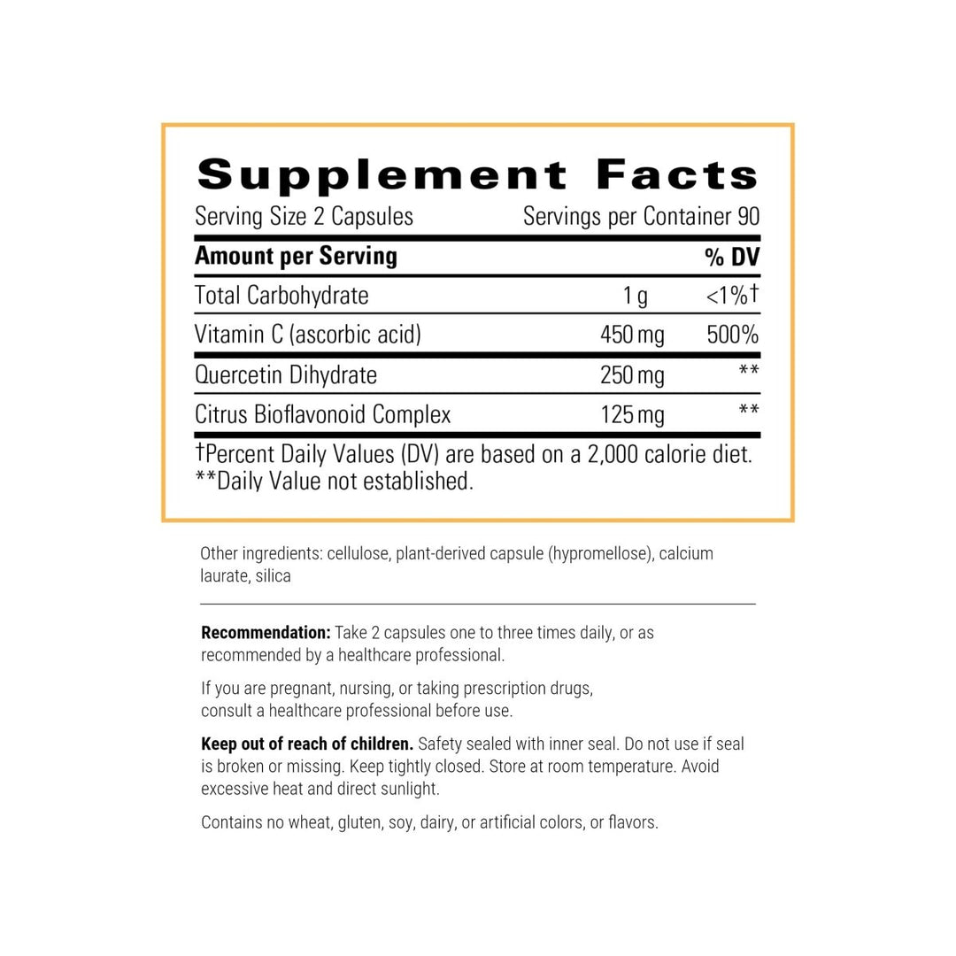 Integrative Therapeutics Vitamin C with Quercetin - 180 Capsules - The Oasis of Health