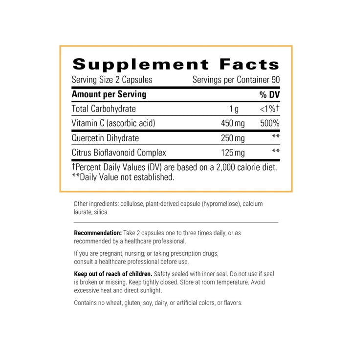 Integrative Therapeutics Vitamin C with Quercetin - 180 Capsules - The Oasis of Health