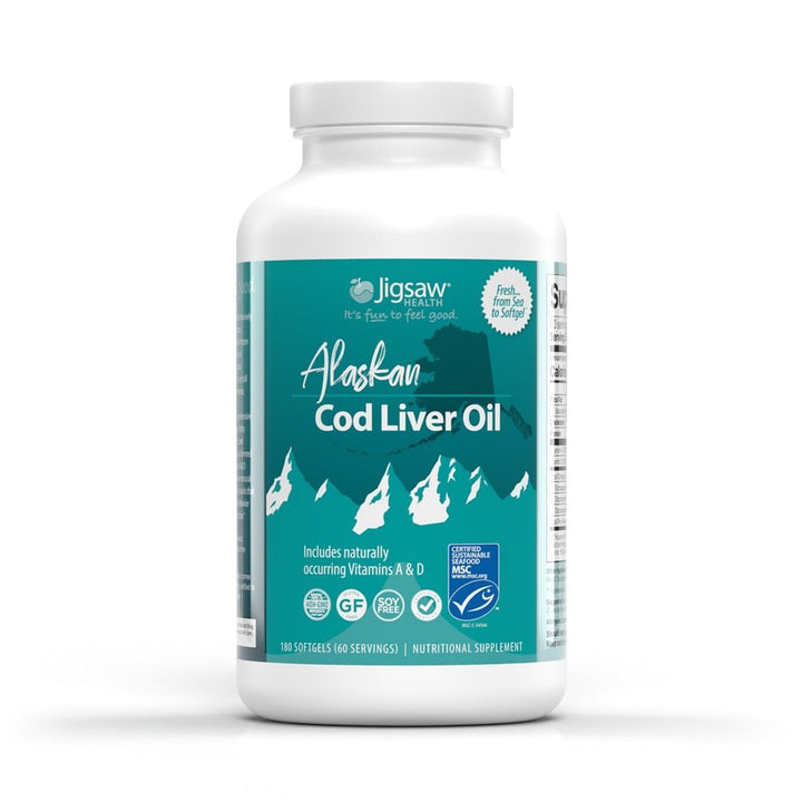 Jigsaw Health Alaskan Cod Liver Oil 180 Softgels - The Oasis of Health