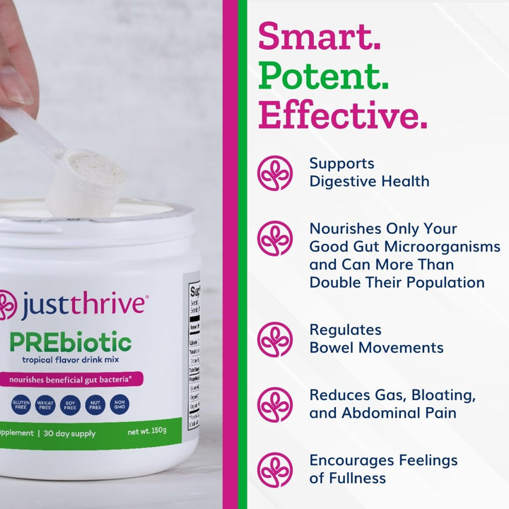 JustThrive - Precision PREbiotic Powder Tropical Flavor - 150 Grams - The Oasis of Health