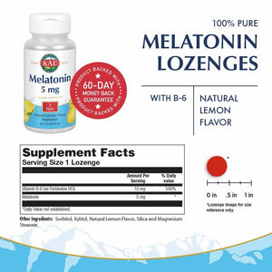 KAL 5 Mg Melatonin, Lemon, 30 Count | Pack of 2 - The Oasis of Health