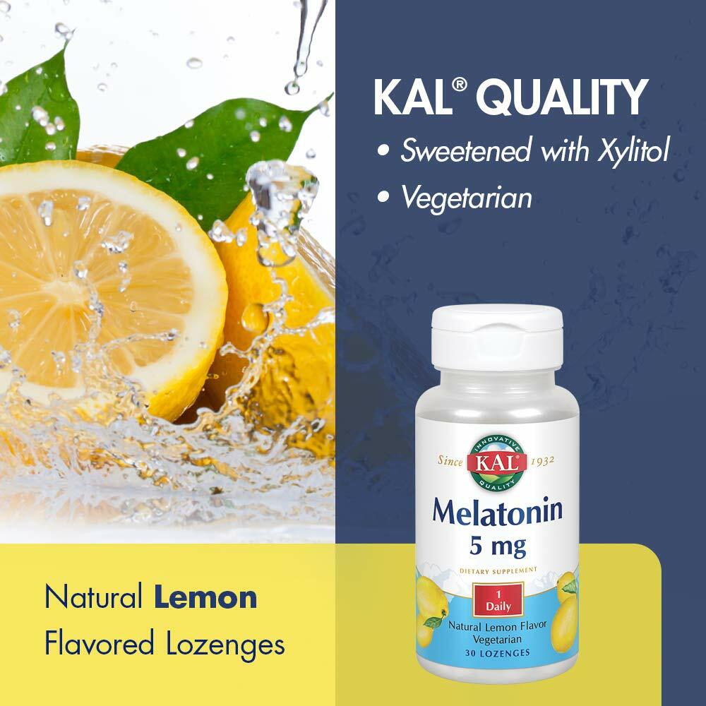 KAL 5 Mg Melatonin, Lemon, 30 Count | Pack of 2 - The Oasis of Health