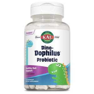 KAL DinoDophilus Probiotics for Kids, Kids Probiotic with 2 Billion CFU, Chewable Kids Probiotics with Natural Black Cherry Flavor for Gut Health and Digestion Support, 60 Servings, 60 Chewables - The Oasis of Health