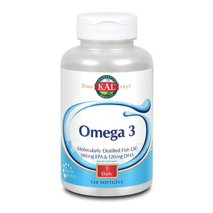 KAL Omega 3 | Omega - 3 Fish Oil for Healthy Heart, Joint & Brain Support | 180mg EPA, 120mg DHA (60 CT, 120 Serv) 84006 - The Oasis of Health