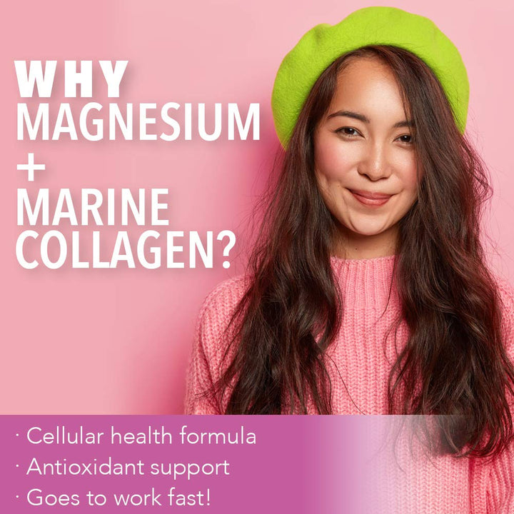 KAL Pretty Magnesium Glowing - Skin Drink | 325mg Mag Citrate + Marine Collagen | Cellular & Skin Health, 10.7oz, 70 Serv. - The Oasis of Health