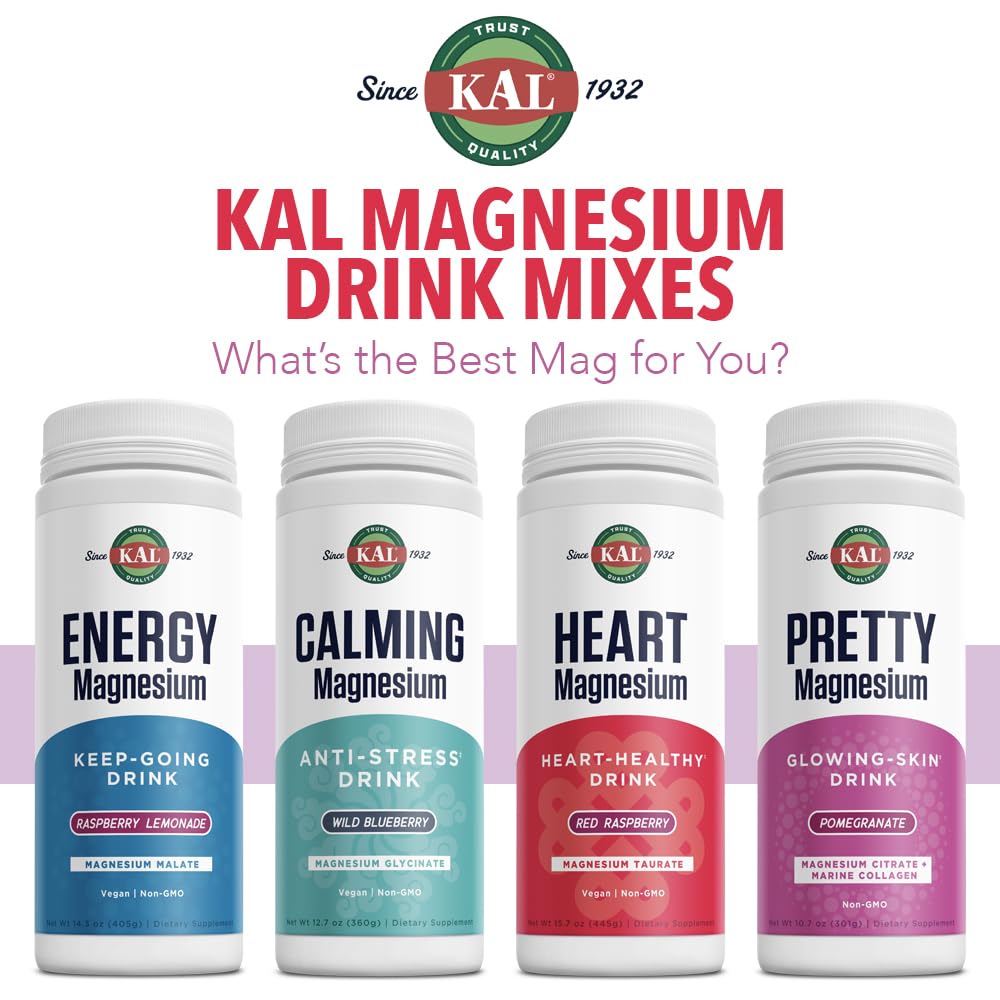 KAL Pretty Magnesium Glowing - Skin Drink | 325mg Mag Citrate + Marine Collagen | Cellular & Skin Health, 10.7oz, 70 Serv. - The Oasis of Health