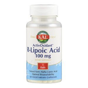 KAL R - Lipoic Acid AntiOxidant 100mg 60 Vcaps PN 50212 - The Oasis of Health
