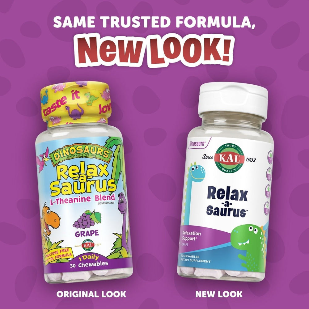 Kal Relax - a - Saurus 30 Grape Cheables 60221 - The Oasis of Health