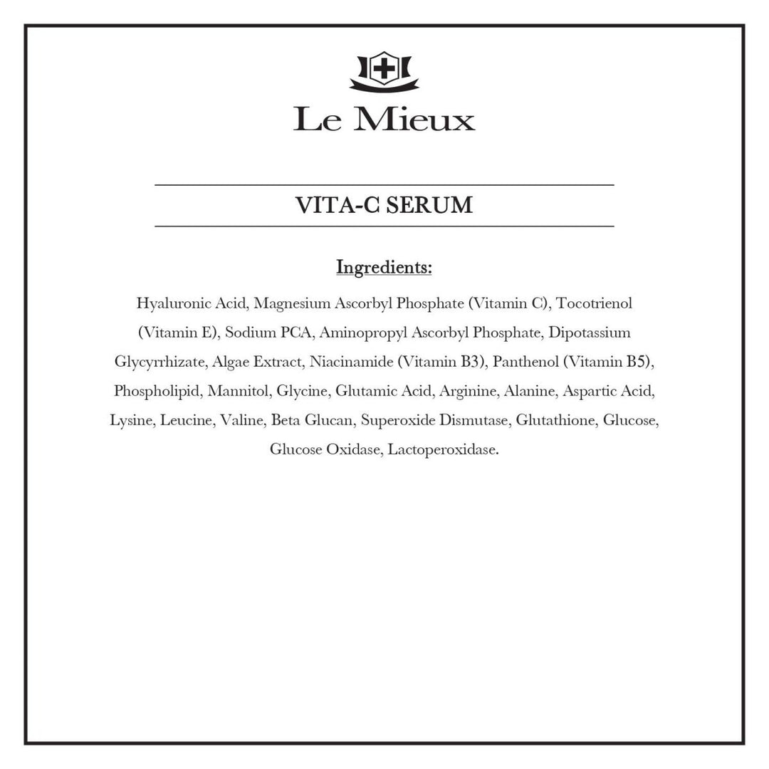 Le Mieux Vita - C Serum - Concentrated Vitamin C & Glutathione Antioxidant Facial Serum for Glowing Skin, Vit C Face Serum to Address the Appearance of Uneven Tone & Blotchiness (1 oz / 30 ml) - The Oasis of Health