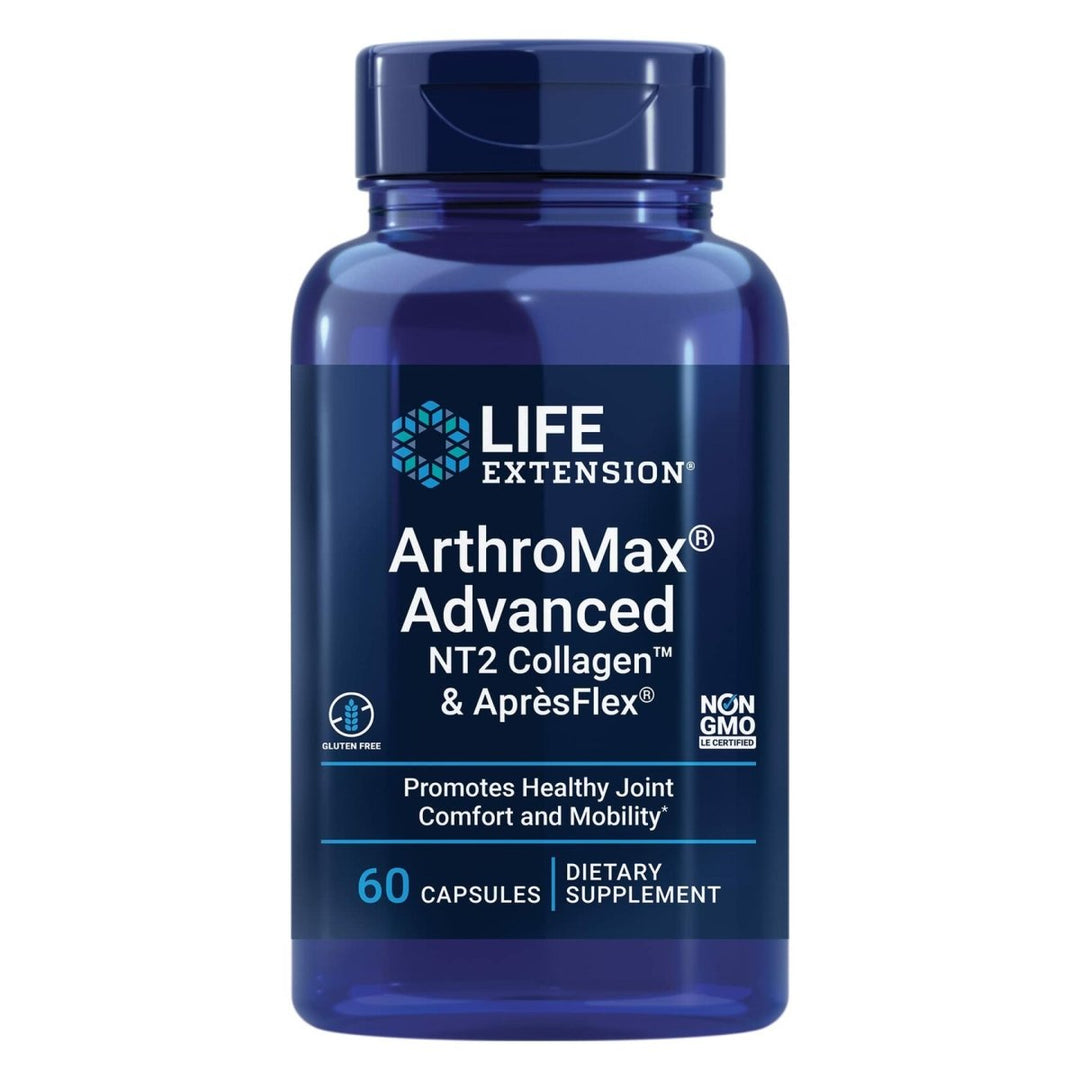Life Extension ArthroMax� Advanced NT2 Collagen� & Apr�sFlex�, glucosamine sulfate, Boswellia (Indian frankincense), joint health, mobility, gluten - free, non - GMO, 60 capsules - The Oasis of Health