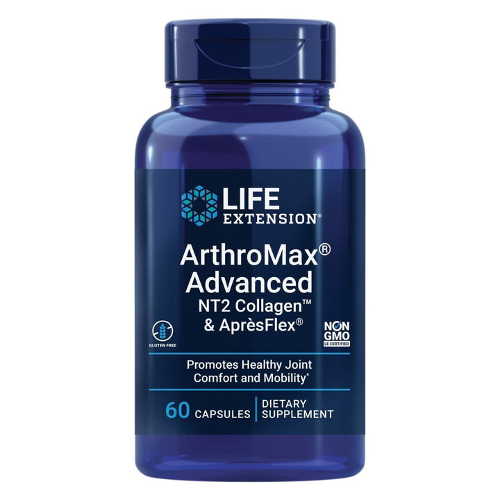 Life Extension ArthroMax� Advanced NT2 Collagen� & Apr�sFlex�, glucosamine sulfate, Boswellia (Indian frankincense), joint health, mobility, gluten - free, non - GMO, 60 capsules - The Oasis of Health