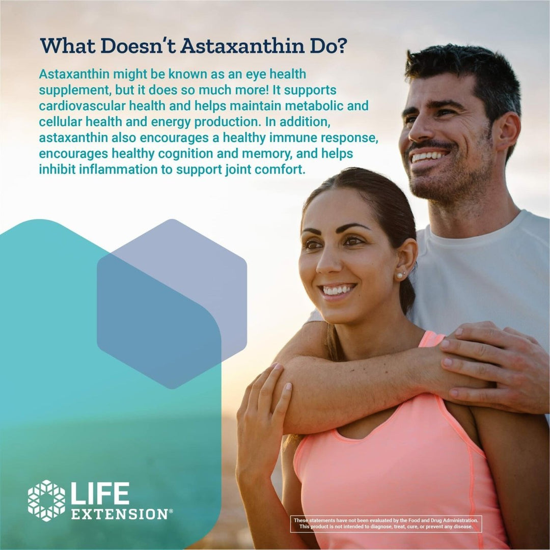 Life Extension Astaxanthin with Phospholipids 4 mg - For Eye & Heart Health + Metabolic & Cardiovascular Health - Supports Inflammatory & Immune Response - Gluten Free, Non - GMO - 30 Softgels - The Oasis of Health