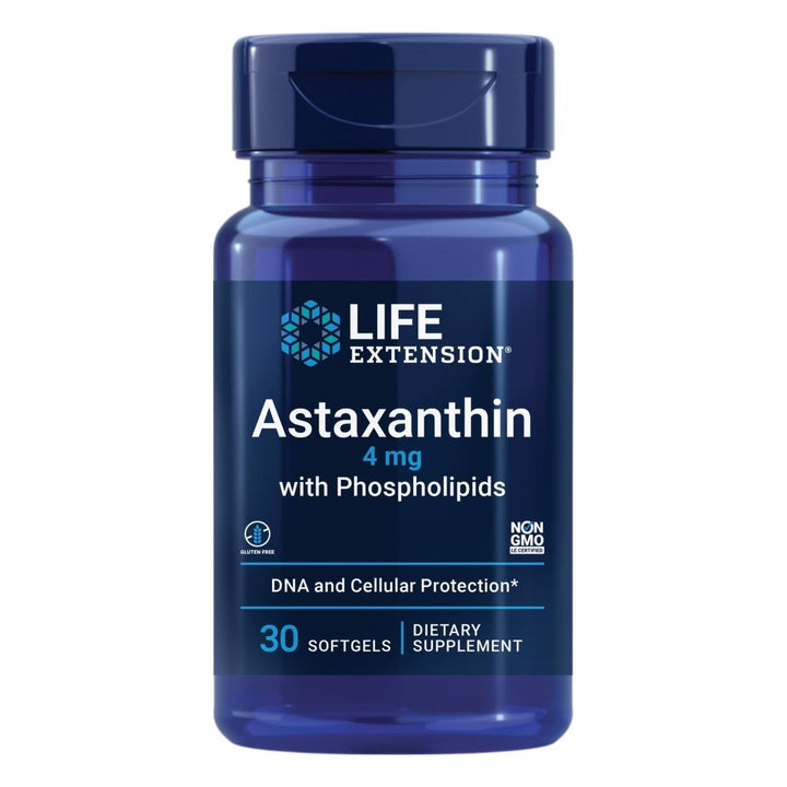 Life Extension Astaxanthin with Phospholipids 4 mg - For Eye & Heart Health + Metabolic & Cardiovascular Health - Supports Inflammatory & Immune Response - Gluten Free, Non - GMO - 30 Softgels - The Oasis of Health