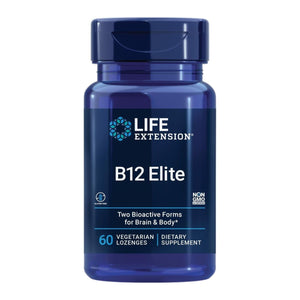 Life Extension B12 Elite, adenosylcobalamin, methylcobalamin, Two Active Forms for Brain Health & Dopamine Production, Non - GMO, Gluten - Free, Vegetarian, 60 lozenges - The Oasis of Health