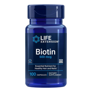 Life Extension Biotin 600 mcg Vitamin B7 Support Supplement for Beautiful Hair, Nails & Beyond � Gluten - Free, Non - GMO - 100 Capsules - The Oasis of Health