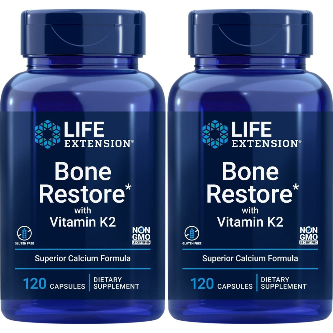 Life Extension Bone Restore With Vitamin K2,Caps 120 Count (Pack of 2) - The Oasis of Health