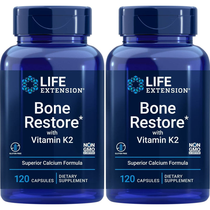 Life Extension Bone Restore With Vitamin K2,Caps 120 Count (Pack of 2) - The Oasis of Health