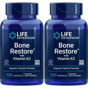 Life Extension Bone Restore With Vitamin K2,Caps 120 Count (Pack of 2) - The Oasis of Health