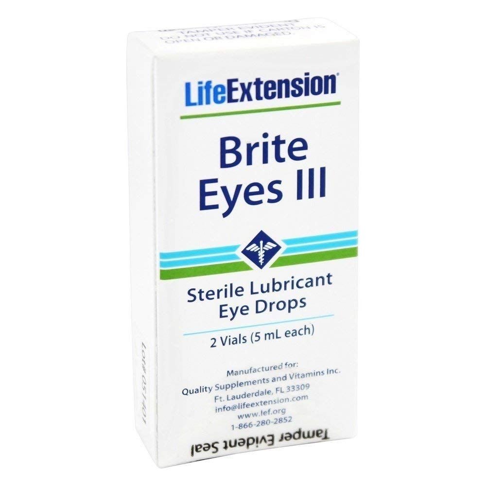 Life Extension - Brite Eyes III Sterile Lubricant Eye Drops - 2 Vial(s) - The Oasis of Health