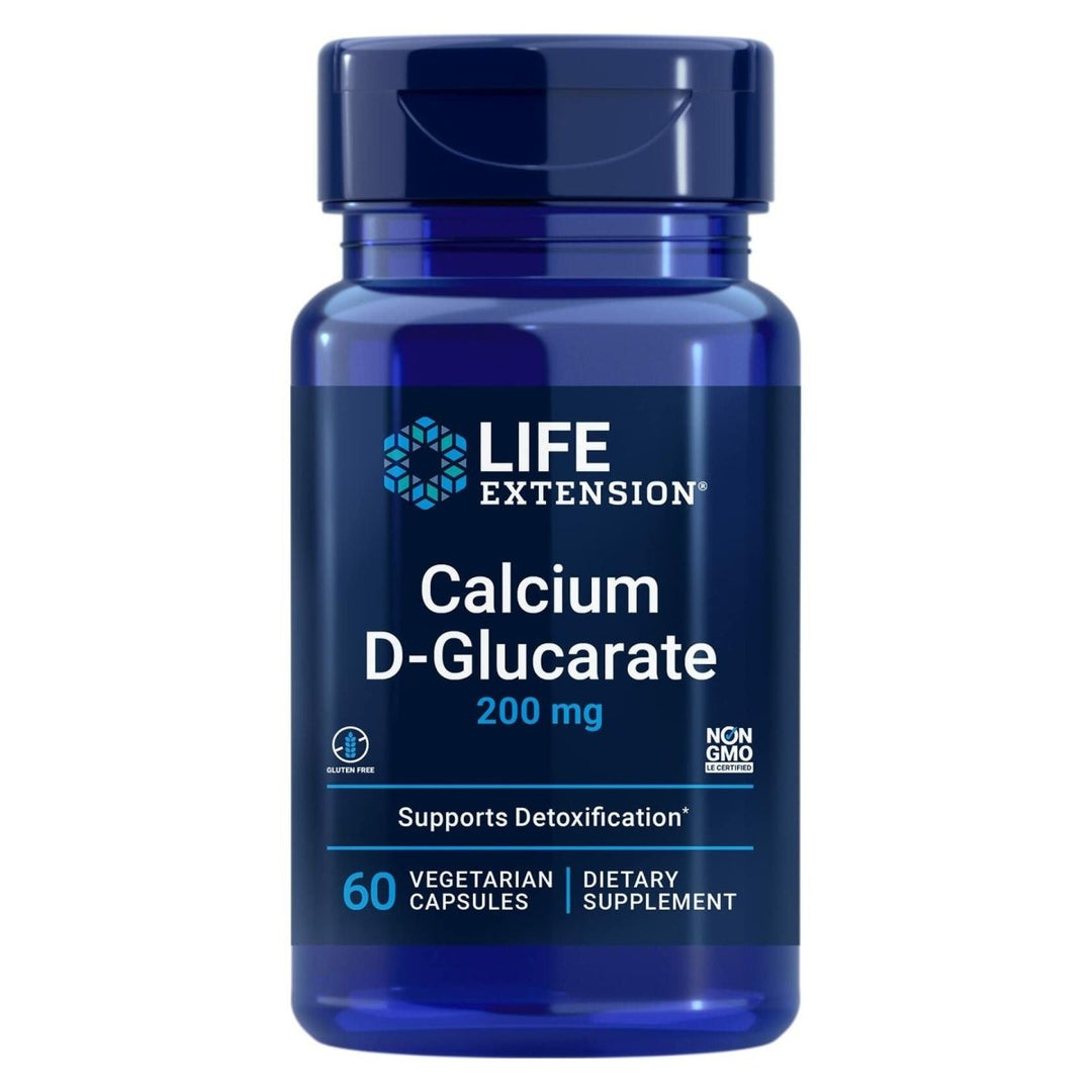 Life Extension Calcium D - Glucarate, 200 mg - Supports Detoxification, Helps Flush Out Unwanted Compounds � Gluten - Free, Non - GMO, Vegetarian � 60 Capsules - The Oasis of Health