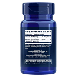 Life Extension Calcium D - Glucarate, 200 mg - Supports Detoxification, Helps Flush Out Unwanted Compounds � Gluten - Free, Non - GMO, Vegetarian � 60 Capsules - The Oasis of Health