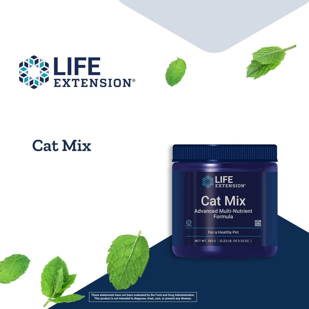 Life Extension Cat Mix ? For Heart, Kidney & Pancreatic Function + Gut Health ?with Vitamins & Essential Nutrients - Formula For Kitty - Gluten - Free, Non - GMO ? Net Wt.100 Grams (85 Servings) - The Oasis of Health