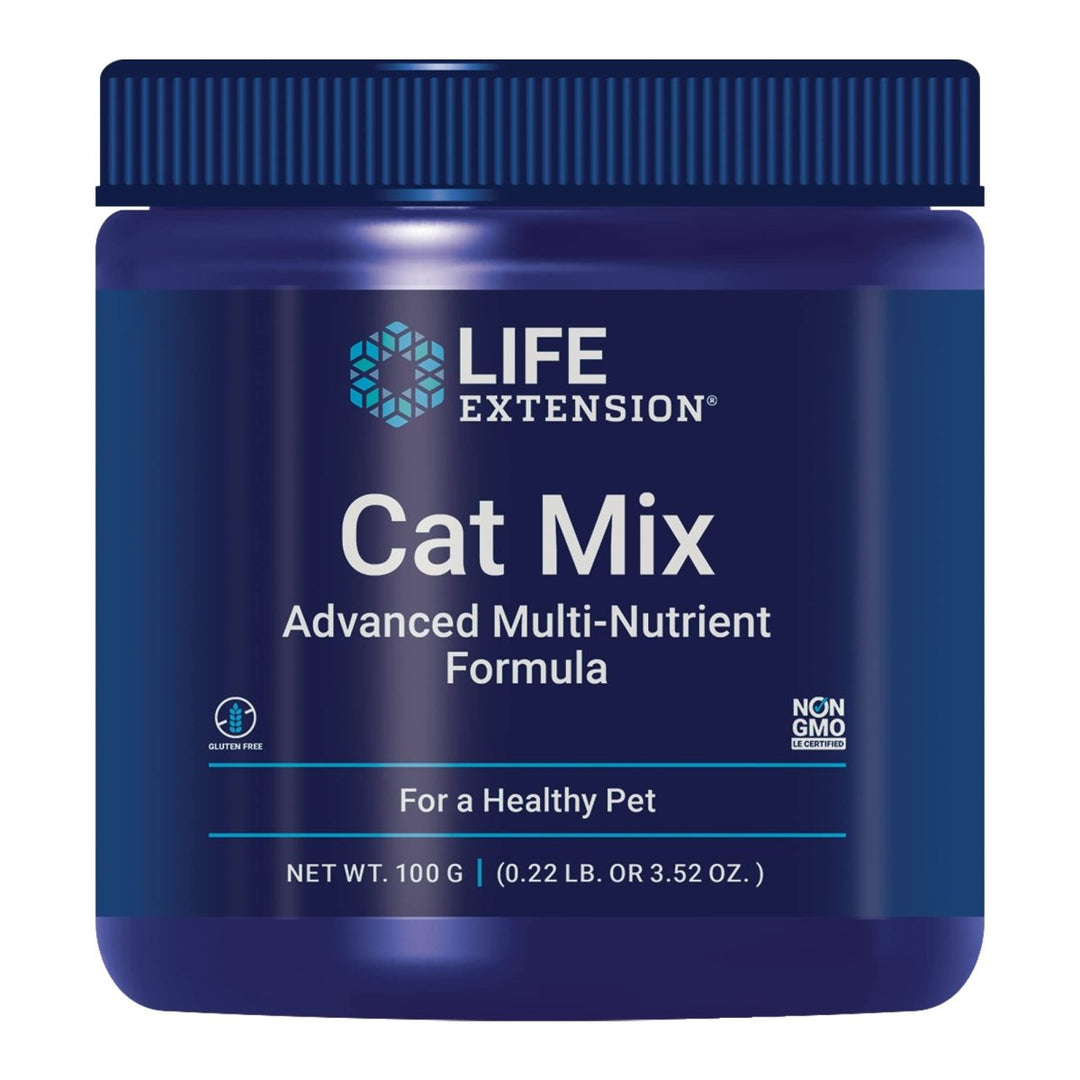 Life Extension Cat Mix ? For Heart, Kidney & Pancreatic Function + Gut Health ?with Vitamins & Essential Nutrients - Formula For Kitty - Gluten - Free, Non - GMO ? Net Wt.100 Grams (85 Servings) - The Oasis of Health