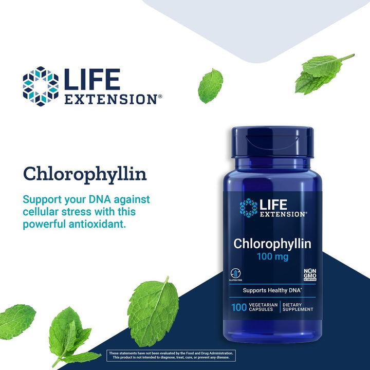 Life Extension Chlorophyllin 100mg 100 Vcaps - The Oasis of Health