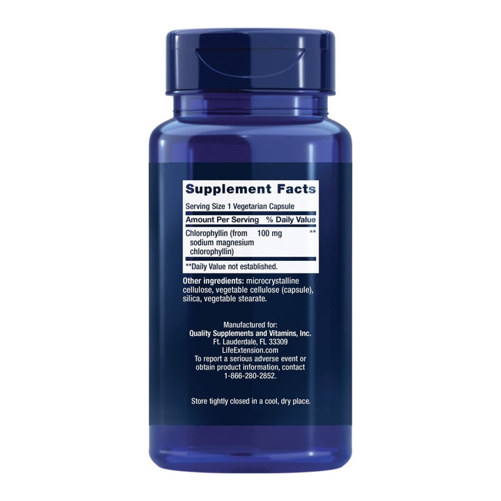 Life Extension Chlorophyllin 100mg 100 Vcaps - The Oasis of Health