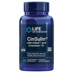 Life Extension CinSulin® with InSea2® and Crominex® 3+, shilajit, amla Fruit, Cinnamon, Brown Seaweed, Supports Healthy Metabolism and Satiety, Gluten - Free, Non - GMO, Vegetarian, 90 Capsules - The Oasis of Health