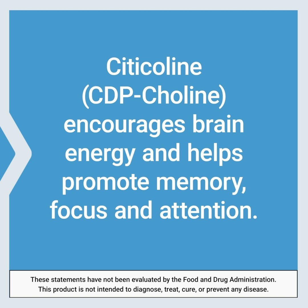 Life Extension Citicoline (CDP - Choline) - Citicoline Supplement for Brain & Cognitive Health, Focus, Attention, Memory Function - Non - GMO, Gluten Free, Vegetarian - 60 Capsules - The Oasis of Health