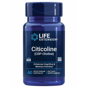 Life Extension Citicoline (CDP - Choline) - Citicoline Supplement for Brain & Cognitive Health, Focus, Attention, Memory Function - Non - GMO, Gluten Free, Vegetarian - 60 Capsules - The Oasis of Health