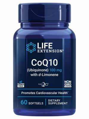 Life Extension CoQ10 (Ubiquinone) with d - Limonene – Heart Health, Fight General Fatigue, Better Absorption – Gluten - Free, Non - GMO – 60 Softgels - The Oasis of Health