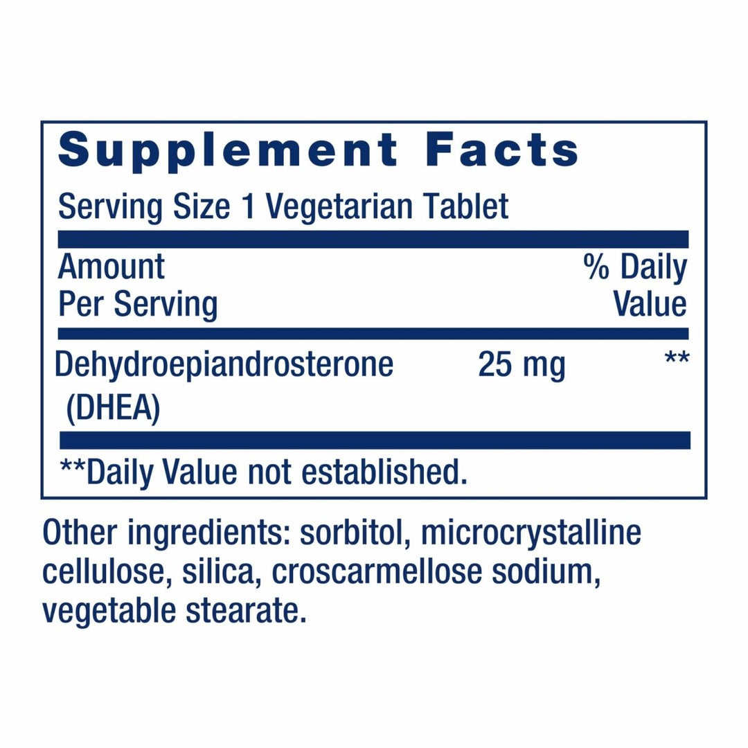 Life Extension DHEA 25 mg – For Hormone Balance, Immune Support, Sexual Health and Anti - Aging - Supports Memory &amp; Mood - Non - GMO, Gluten - Free, Vegetarian - 100 Dissolve - In - Mouth Tablets - The Oasis of Health