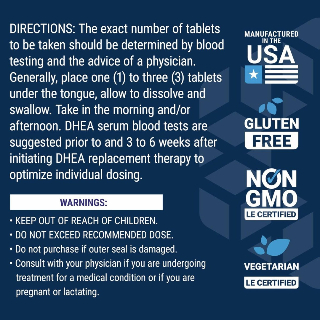 Life Extension DHEA 25 mg – For Hormone Balance, Immune Support, Sexual Health and Anti - Aging - Supports Memory &amp; Mood - Non - GMO, Gluten - Free, Vegetarian - 100 Dissolve - In - Mouth Tablets - The Oasis of Health