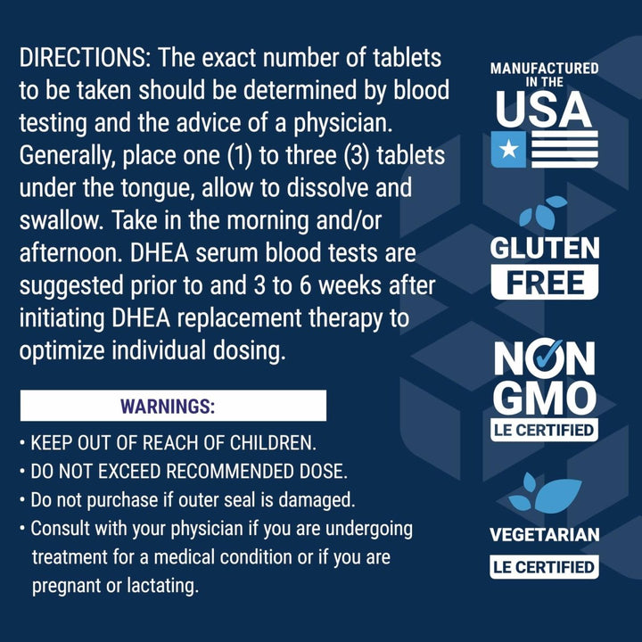 Life Extension DHEA 25 mg – For Hormone Balance, Immune Support, Sexual Health and Anti - Aging - Supports Memory &amp; Mood - Non - GMO, Gluten - Free, Vegetarian - 100 Dissolve - In - Mouth Tablets - The Oasis of Health