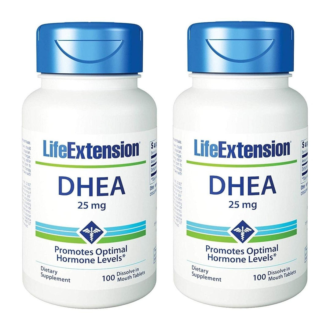 Life Extension Dhea, 25 Mg Tablets, 100 - count x 2 - The Oasis of Health