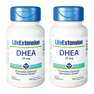 Life Extension Dhea, 25 Mg Tablets, 100 - count x 2 - The Oasis of Health