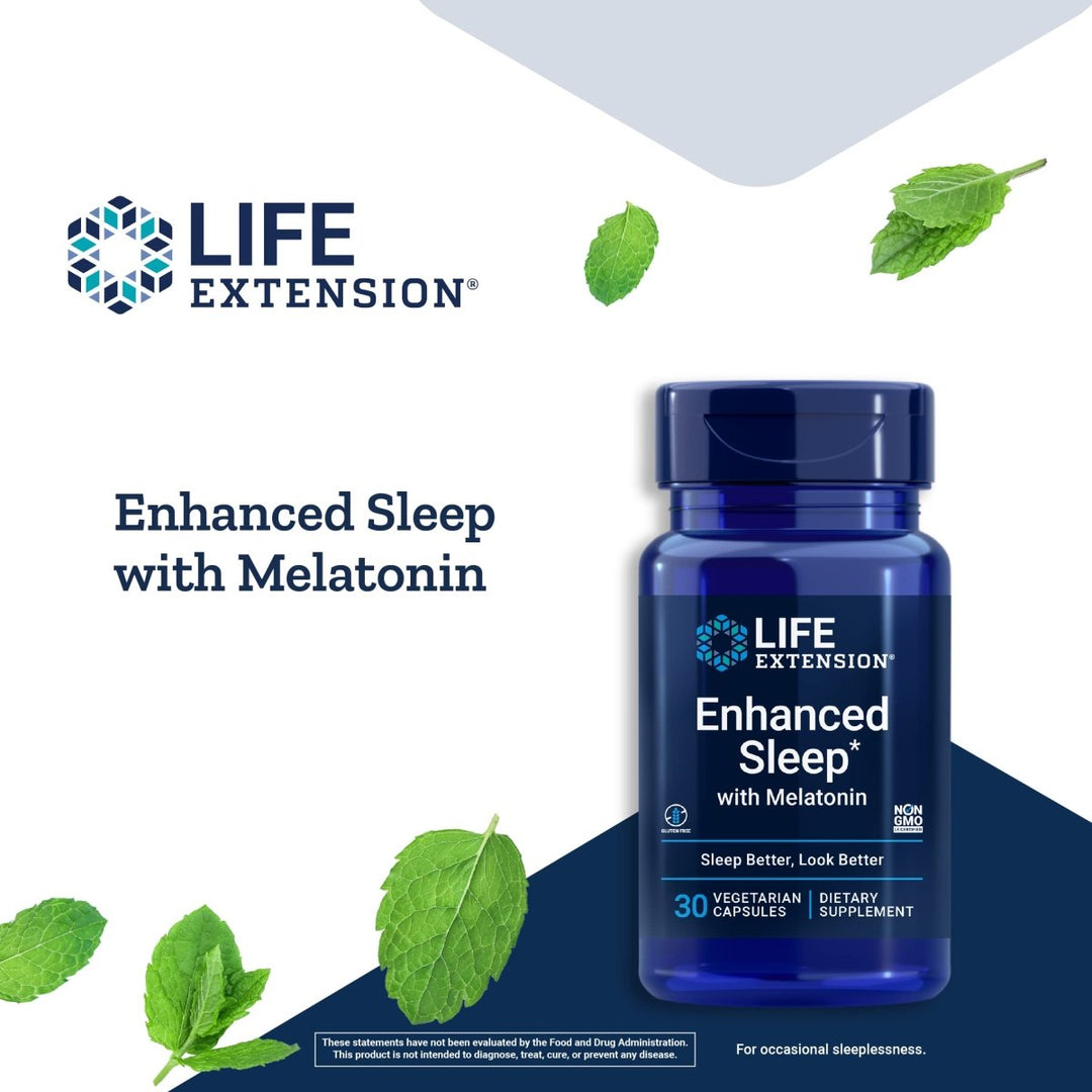 Life Extension Enhanced Sleep With Melatonin 30 Vcaps - The Oasis of Health